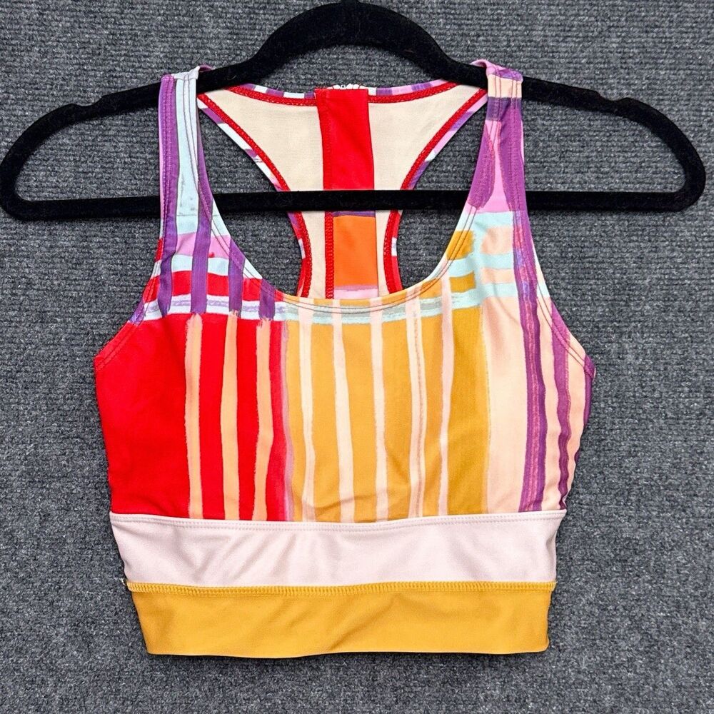 NEW Nani Swimwear Havana Cut Back Crop Colorblock Swim Top S Padded Athletic Bra